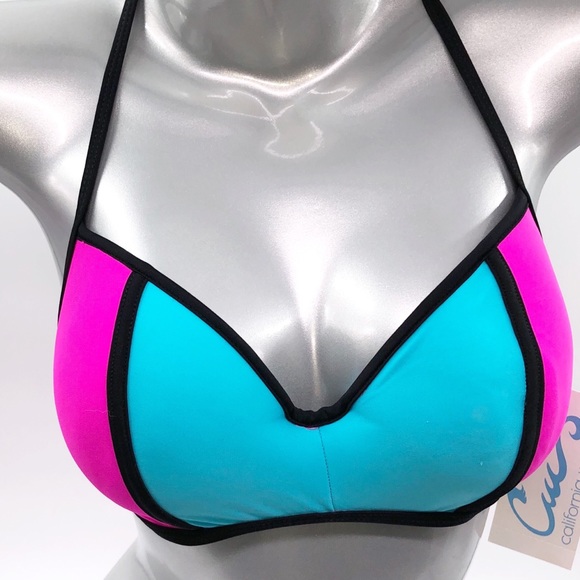 California Waves Bikini Swimsuit Medium Colorblock - Picture 2 of 6